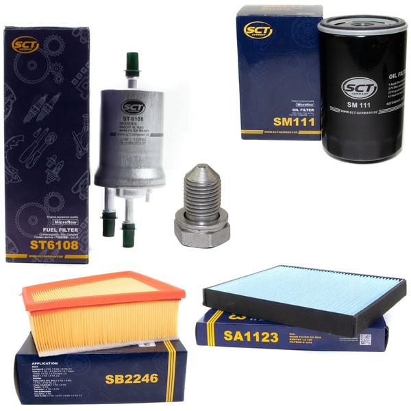 Filter Set SCT Kraftstoff- ÖL- Luft- Innenraum + Schraube FüR Seat Skoda VW Polo-image