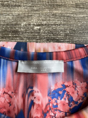 ZARA Collection Pink Scuba Neoprene Cocktail Printed Casual Dress Women’s Sz M  - Picture 6 of 6