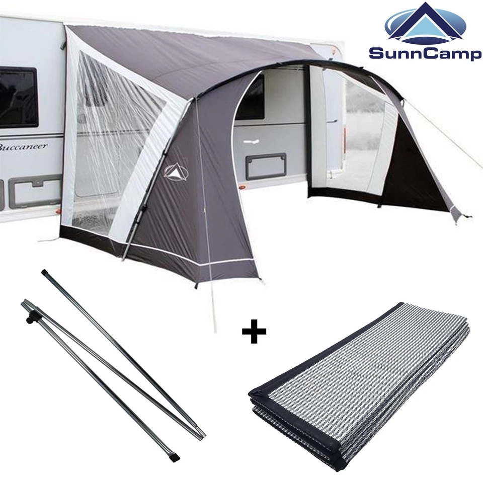 SUNNCAMP SWIFT SUN CANOPY 390 & CARPET & PAD POLES CARAVAN PORCH AWNING PACKAGE