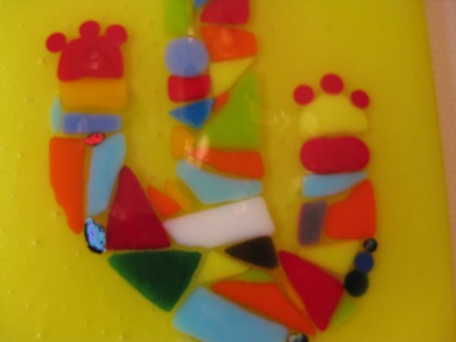"AACG" Contemporary Studio Glass Art Mosaic Trivet Festive Multicolor Cactus Sun - Picture 5 of 12