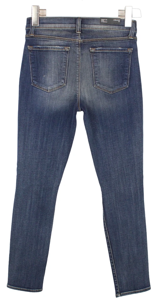 J Brand Skinny Leg MisFit Mujeres Jeans W28 Angustiado Rasgado Elástico Zip Azul - Imagen 2 de 4