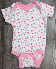 Baby Girl Clothes Wonder Nation Newborn Pink Flower Bodysuit