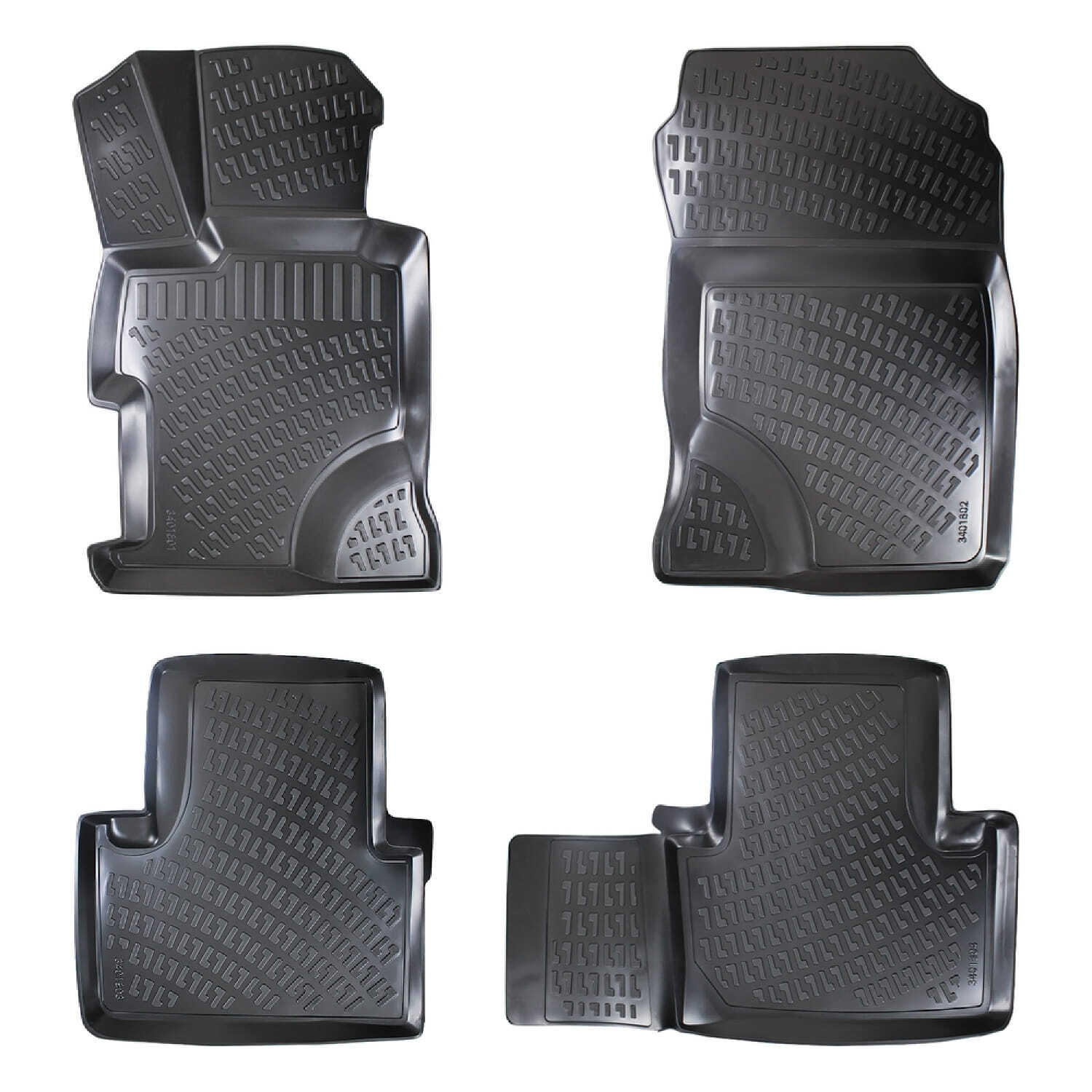 Tapis de voiture noir pour Honda Civic 9 Berline 2012-2015 en velours épais