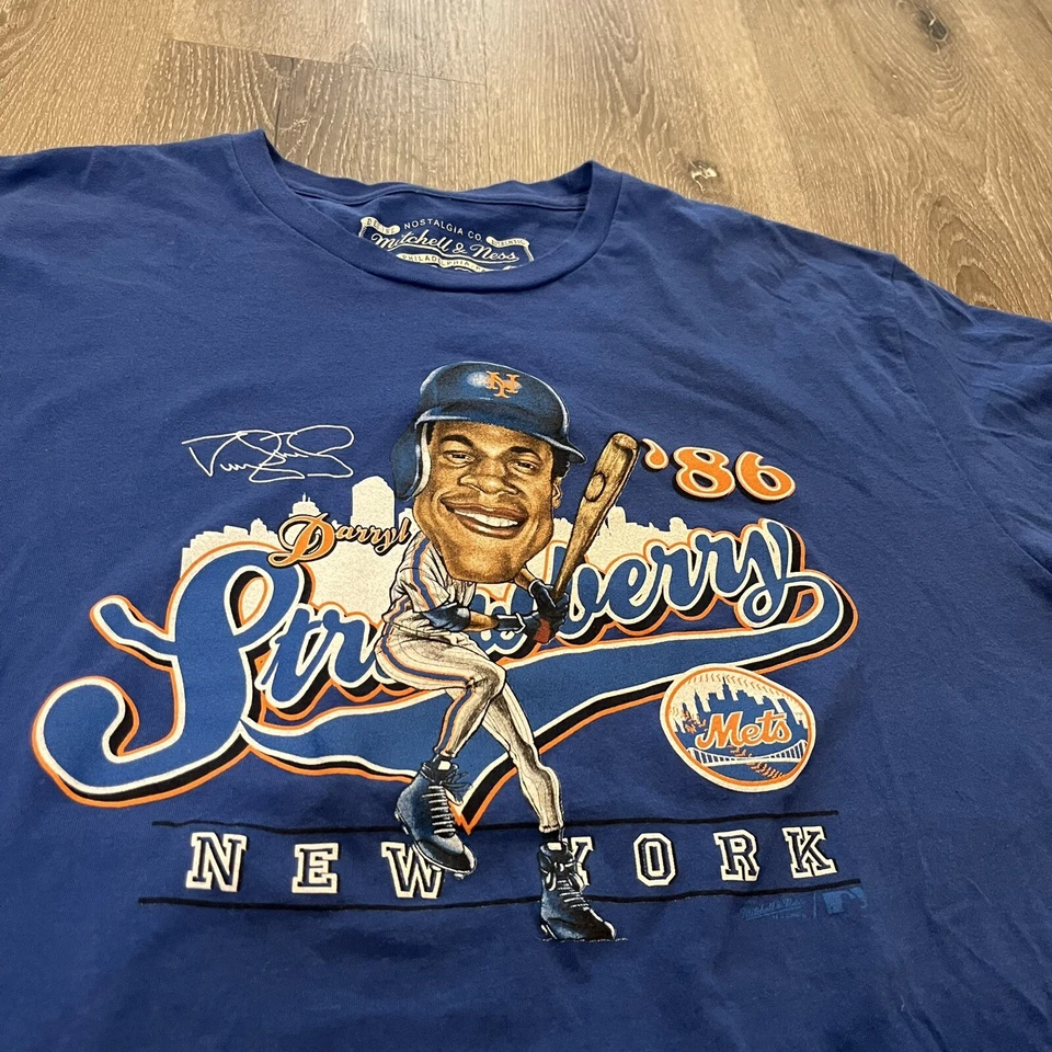 Rare Darryl Strawberry New York Mets Mitchell & Ness MLB T Shirt Size Men’s L - Image 2 of 4