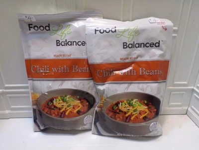 Lot of 2 Food Life Balanced-Chili With Beans- Ready To Eat, 15 OZ, BB Mar 2027