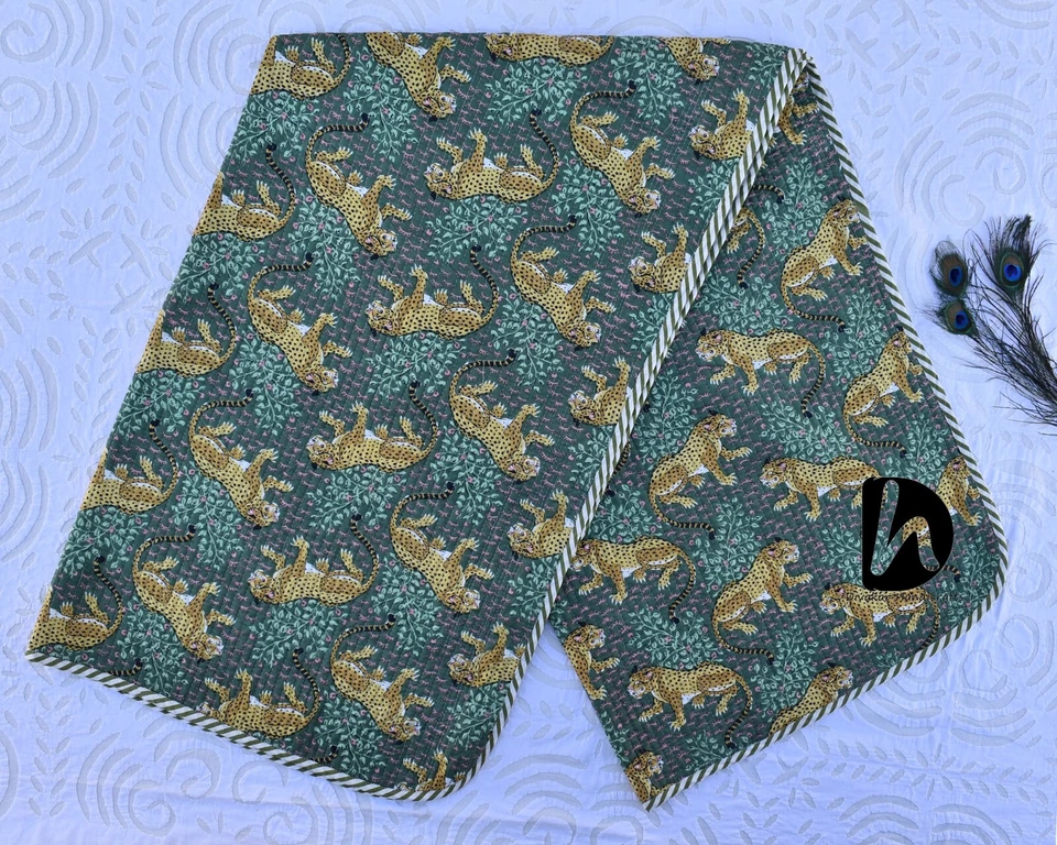 Home Bedding Coverlets Indian Baby Quilt 100% Cotton Baby Quilt Nursery Blanket - Image 3 of 4