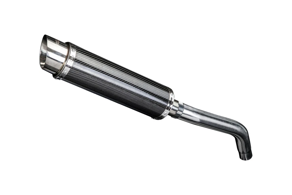 Triumph Tiger 800 XC 2011-2019 Kit de silenciador de escape de carbono redondo de 14" sin cordones Foto 2 de 4