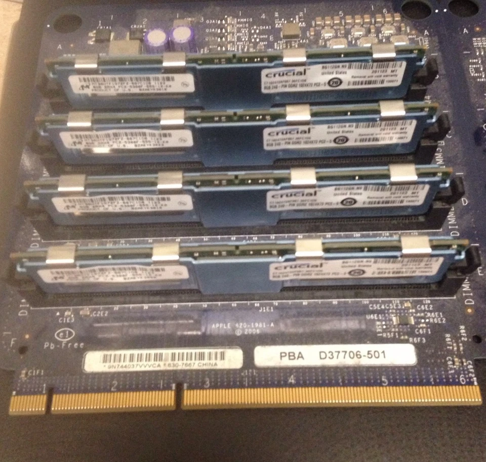 64GB (8x8GB) PC2-5300F Crucial Memory For Apple A1186 Mac Pro - Image 2 of 4