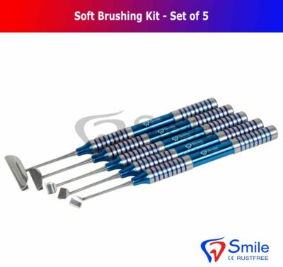 Soft Brushing Kit Dental Instrumente Implantat Lingualklappen Chirurgie 5er Set NEU
