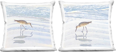 Seaside Sandpiper Throw Pillows by Christine Zalewski - Set of 2, 18'' x 18