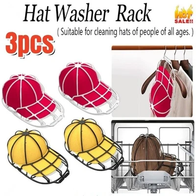 3 Pack Hat Washer Baseball Cap Cleaner Machine Washing Cage Holder Frame in US