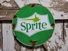 VINTAGE SPRITE PORCELAIN SIGN OLD BEVERAGE SODA POP SOFT DRINK RESTAURANT COLA