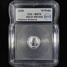 2020 GREAT BRITAIN PLATINUM BRITANNIA ✪ ICG MS-70 ✪ 1/10 OZ COIN 10 POUNDS 999 2549.50 per troy oz