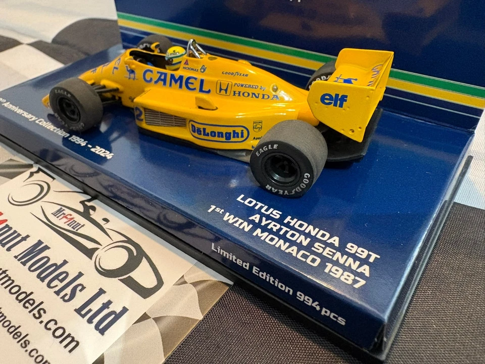 1:43 Minichamps 540873392 Ayrton Senna Lotus 99T #12 1st Monaco Win 1987 - Image 4 of 4