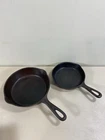 Wagner Cast Iron #3 and #5 Skillet Pans with Pouring Ends