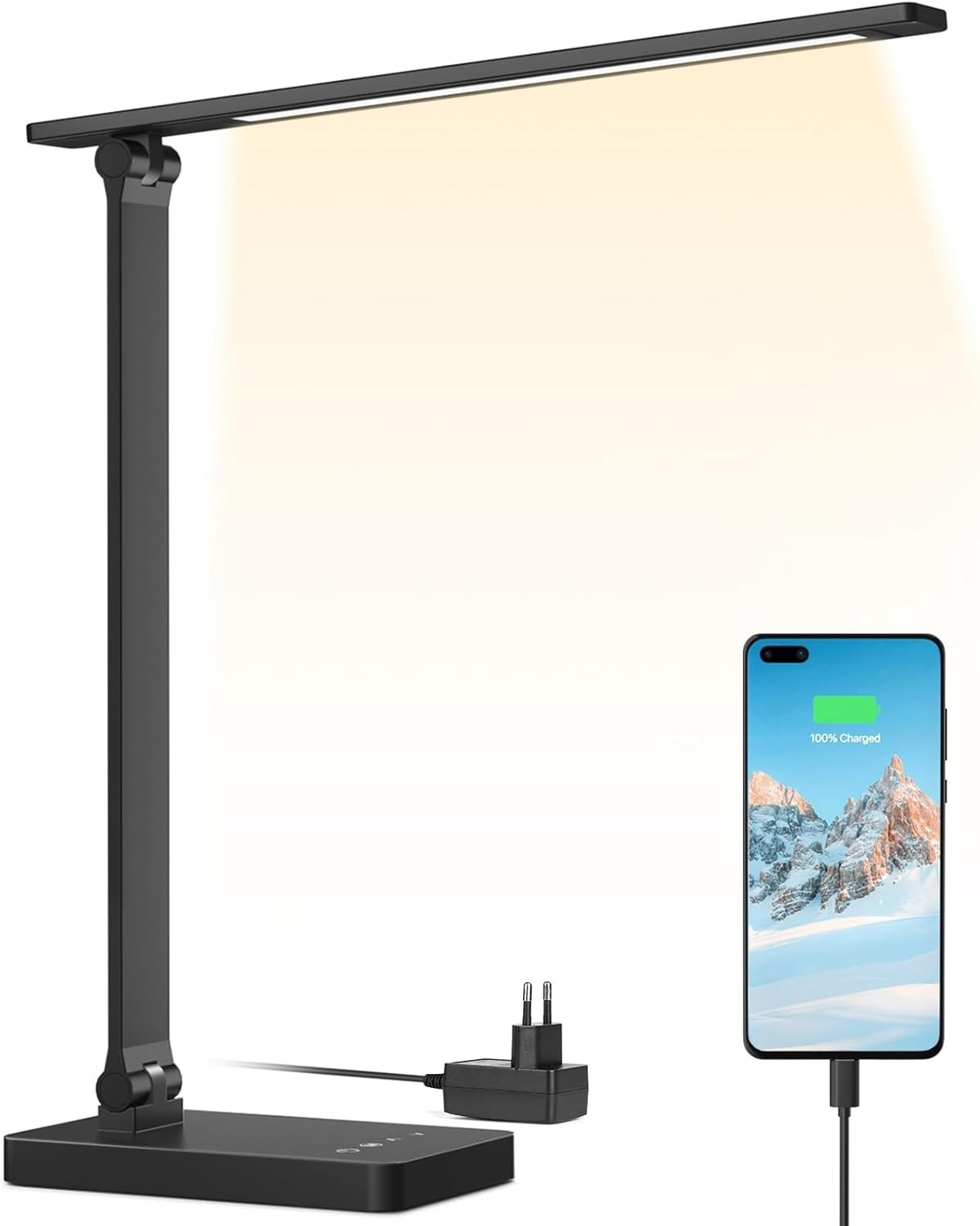 Lampada da Tavolo LED 15W: Scrivania USB Ricaricabile con 5 Livelli