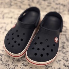 CROCS CLOG Child SZ 11 US Navy Blue Red White