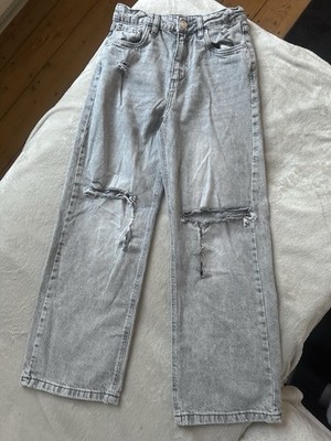 Pageone Young High Waist Straight Leg Jeans Mom Jeans Baggy Jeans Ripped Jeans