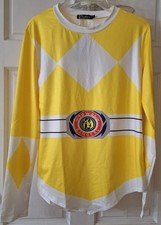 Fashion Halloween Mighty Morphing Power Rangers Sz L Yellow Ranger Costume NWT