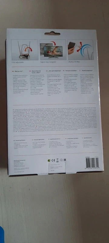 Antenna TV One For All SV9360 Amplificata DVB-T2 Come Nuova Scatola Originale - Imagen 2 de 4