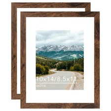 QOTIB 10x14 Deep Brown Wood Picture Frames for 30x40cm Diamond Art, 2-Pack