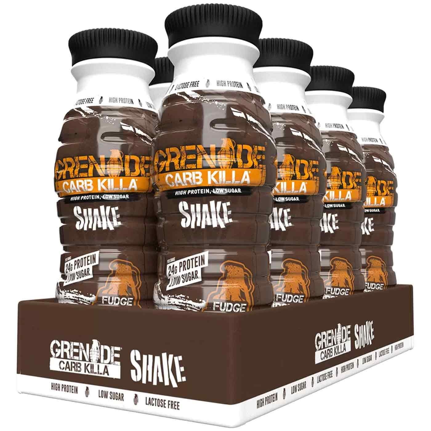 Grenade Carb Killa Fudge Brownie High Protein Shake Low Sugar Drink Pack 8x330ml