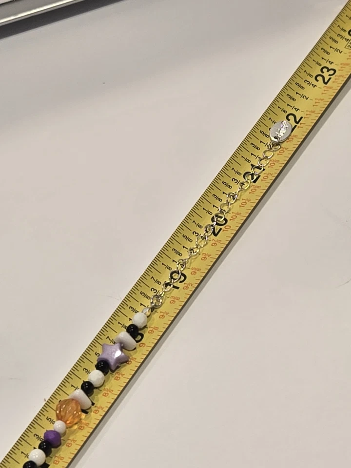 Halloween Pumpkins and Bats Beaded Necklace - Image 2 of 2