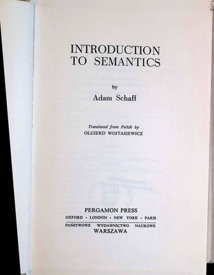 Introduction to Semantics Schaff, Adam: