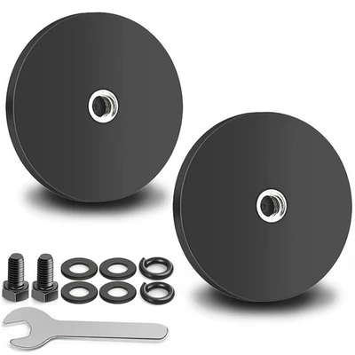 CVEENK 2 Stück Neodym Magnete Gummiert 55kg Haftkraft, Ø 88mm Gummi Runde