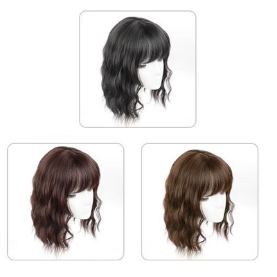 Girls Wigs Handmade Bangs Hair Extensions Curly Wigs Gift for Girlfriend
