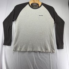 Realtree Mens Thermal Shirt XL Waffle Knit Raglan Long Sleeve Oatmeal Charcoal