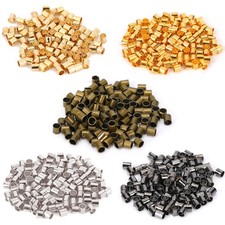 500Pcs Crimping Beads for Jewelry Making, Crimp Stopper Tube Column Stopper...