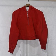 Lululemon Scuba Oversized Half Zip Hoodie Size XS/S Red Cropped Pullover W3IG3S