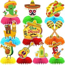 10Pcs Fiesta Party Decorations Mexican Cinco De Mayo Centerpieces Fiesta Style