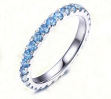 Blue Topaz Band, Eternity Band Blue Topaz Size 6