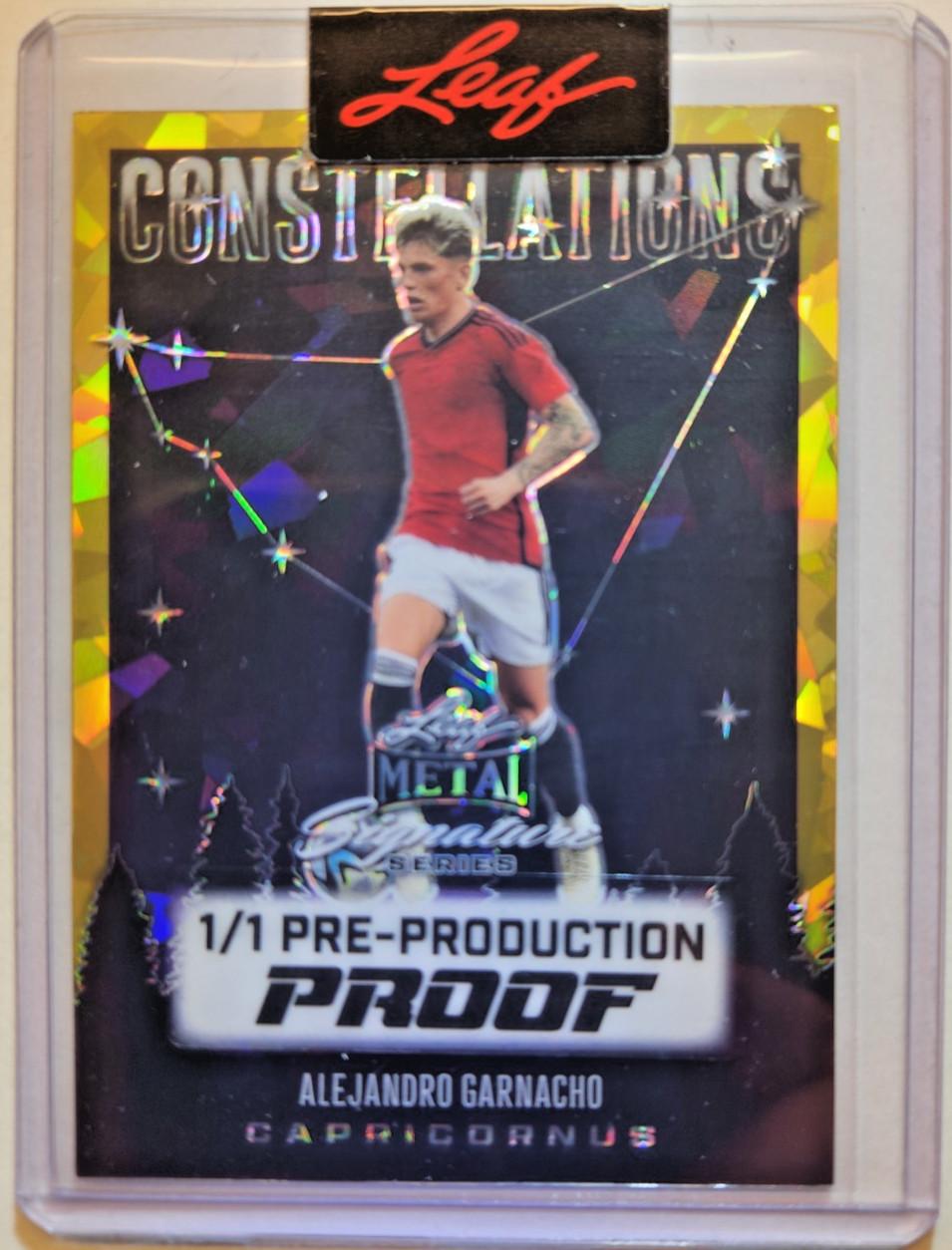 2024 Leaf Metal Constellations Alejandro Garnacho Pre-Production Proof 1/1 Gold