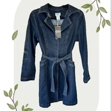 NWT Monroe & Main Denim Tie Belt Button Down Midi Dress- Size Small