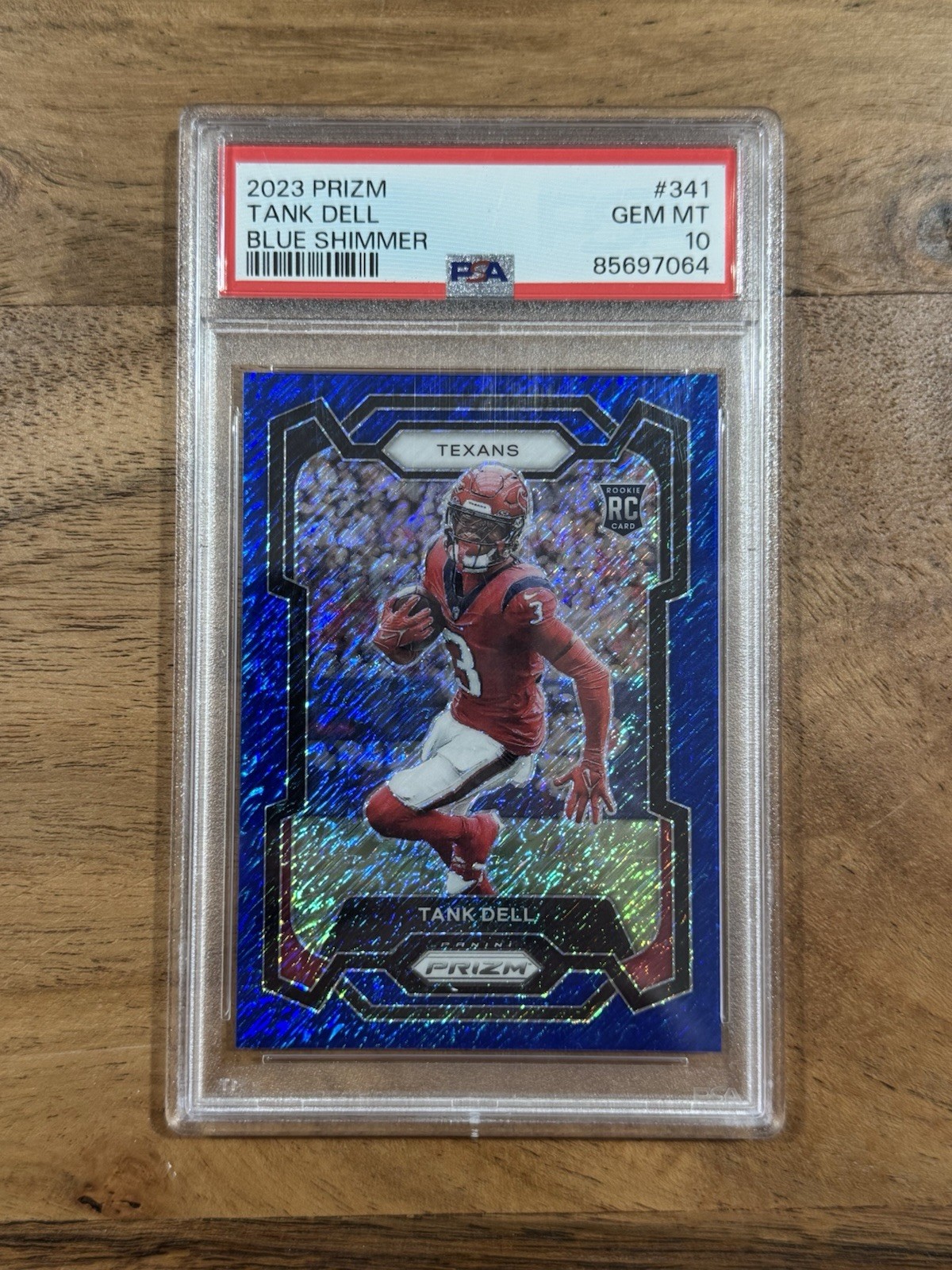 2023 Panini Prizm Blue Shimmer #341 Tank Dell RC 25/25 PSA 10