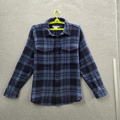 Outerknown Men Button Up Shirt L Plaid Heavy Cloud Weave Flannel Organic Cotton
