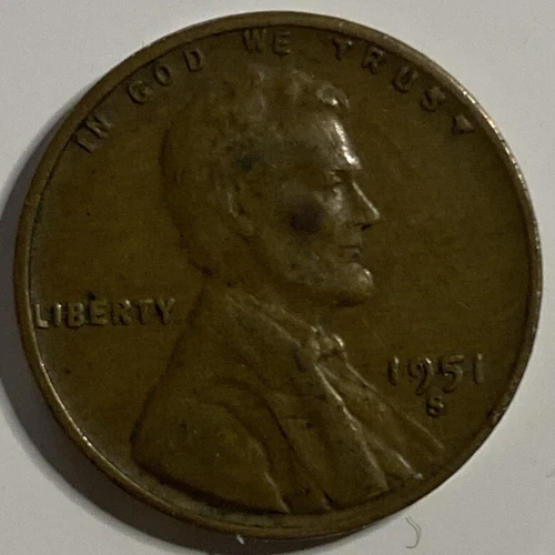 1951 S Lincoln Penny Wheat Cent Error DDO - Circulated Condition
