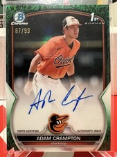 2023 Bowman Chrome Adam Crampton 1st Prospect Green Grass Refractor Auto #/99