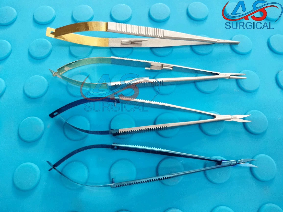 2 Kamiyama Micro scissors Straight 18cm Serrated Mini Blade 2 needle holder HU-F