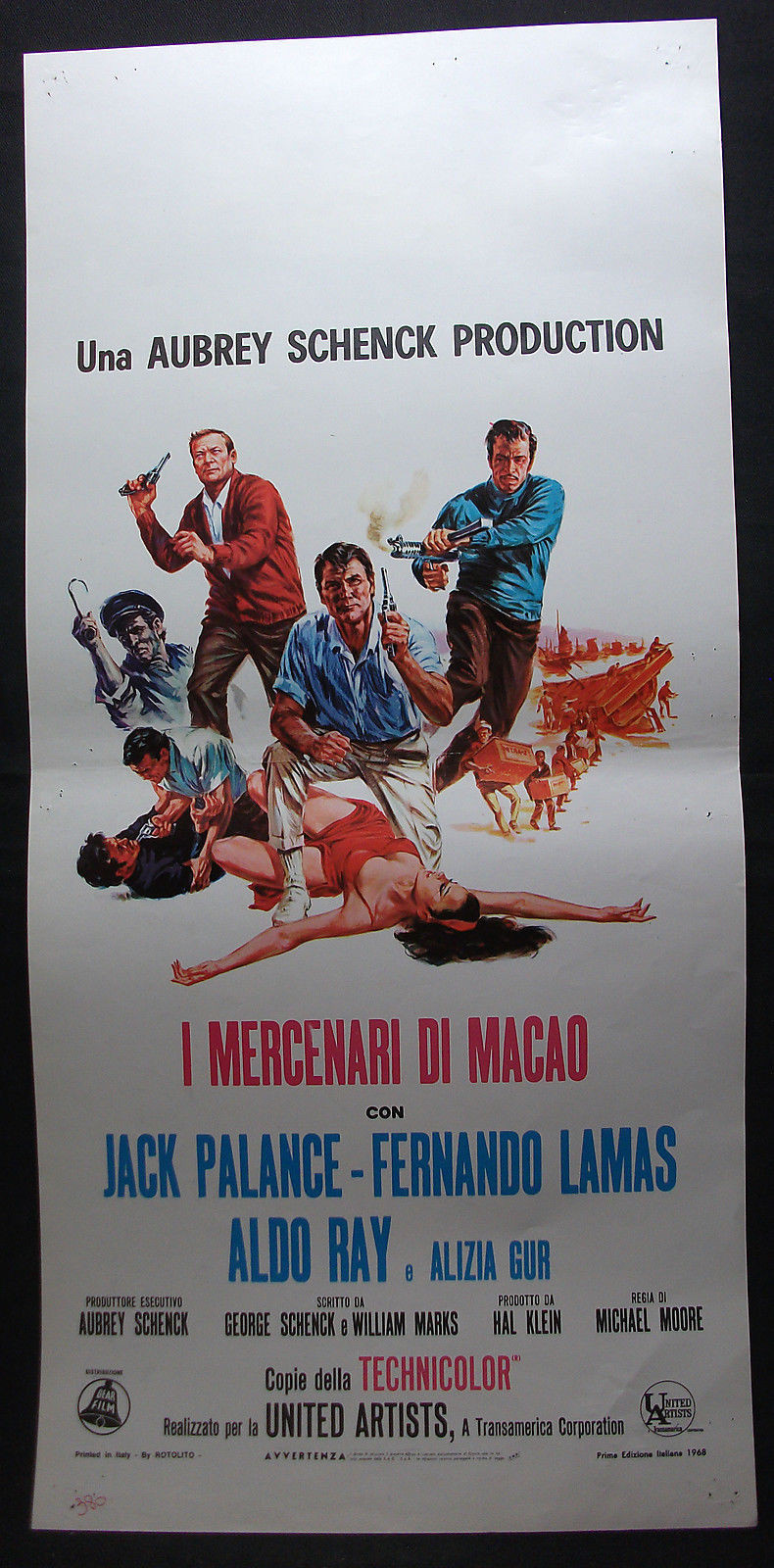 Locandina originale film I mercenari di Macao (1967) - Regia di Michael D. Moore