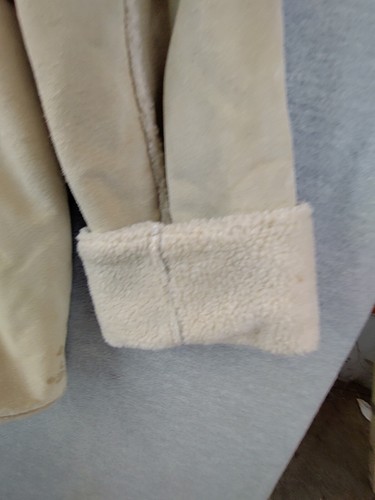 St Johns Bay Womens Jacket Large Tan Suede Sherpa Lined Cabincore Soft Washable - Picture 13 of 15