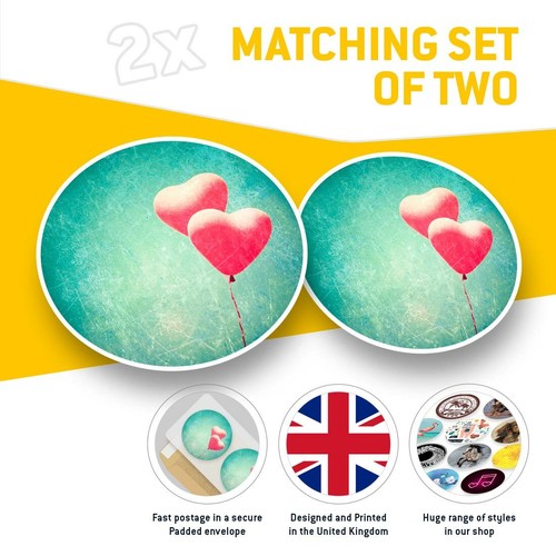 2 x Vinyl Stickers 15cm - Rustic Love Heart Balloons Retro #46267 - Photo 2/8