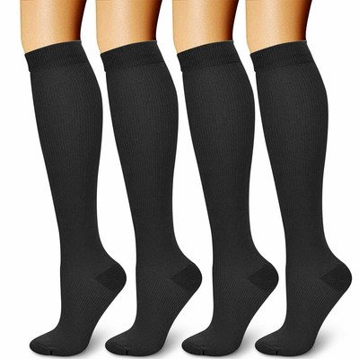 (3 Pairs) Compression X Socks Knee High 20-30mmHg Graduated Mens Womens S-XL