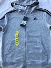 Adidas Sweatshirt Kids Hooded Stripes New Small Size