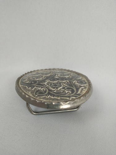 Boucle de ceinture, motif floral argent/noir, W USA - Photo 4/6