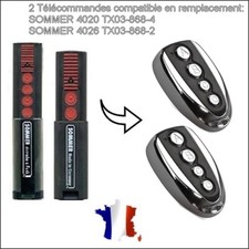 2 Télécommandes Compatible Sommer 4020 TX03-868-4 et 4026 TX03-868-2