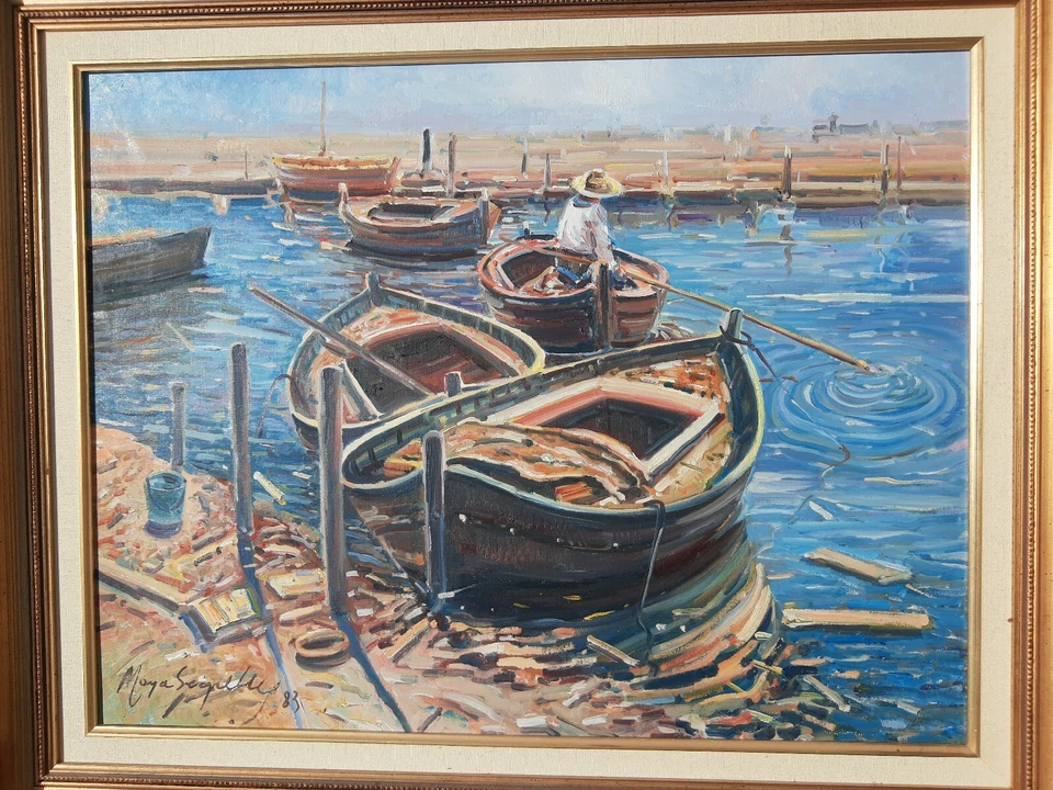 MUSEAL !WOW! MOYA SEGRELLES Fischer mit Boot im Hafen an Küste Mittelmeer Schiff - Bild 2 von 4